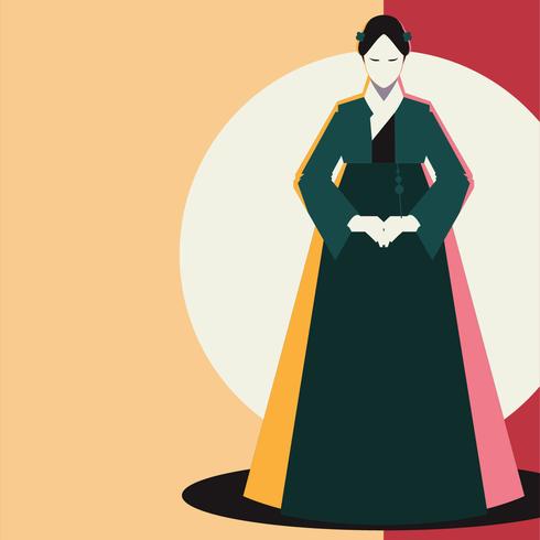 Lady in Handbok vector