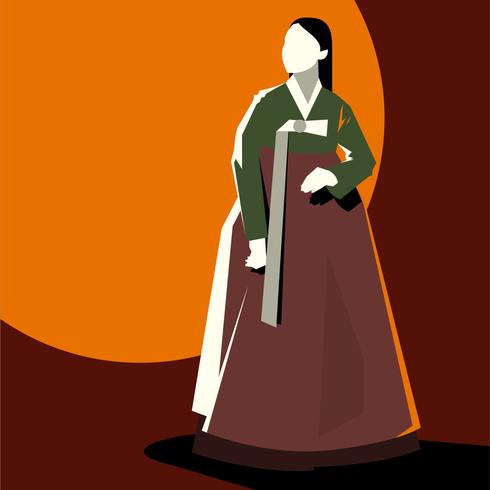 Lady in Handbok vector