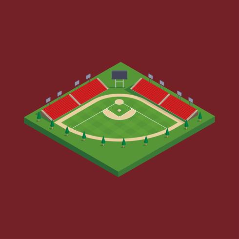 vector isométrico del estadio de béisbol