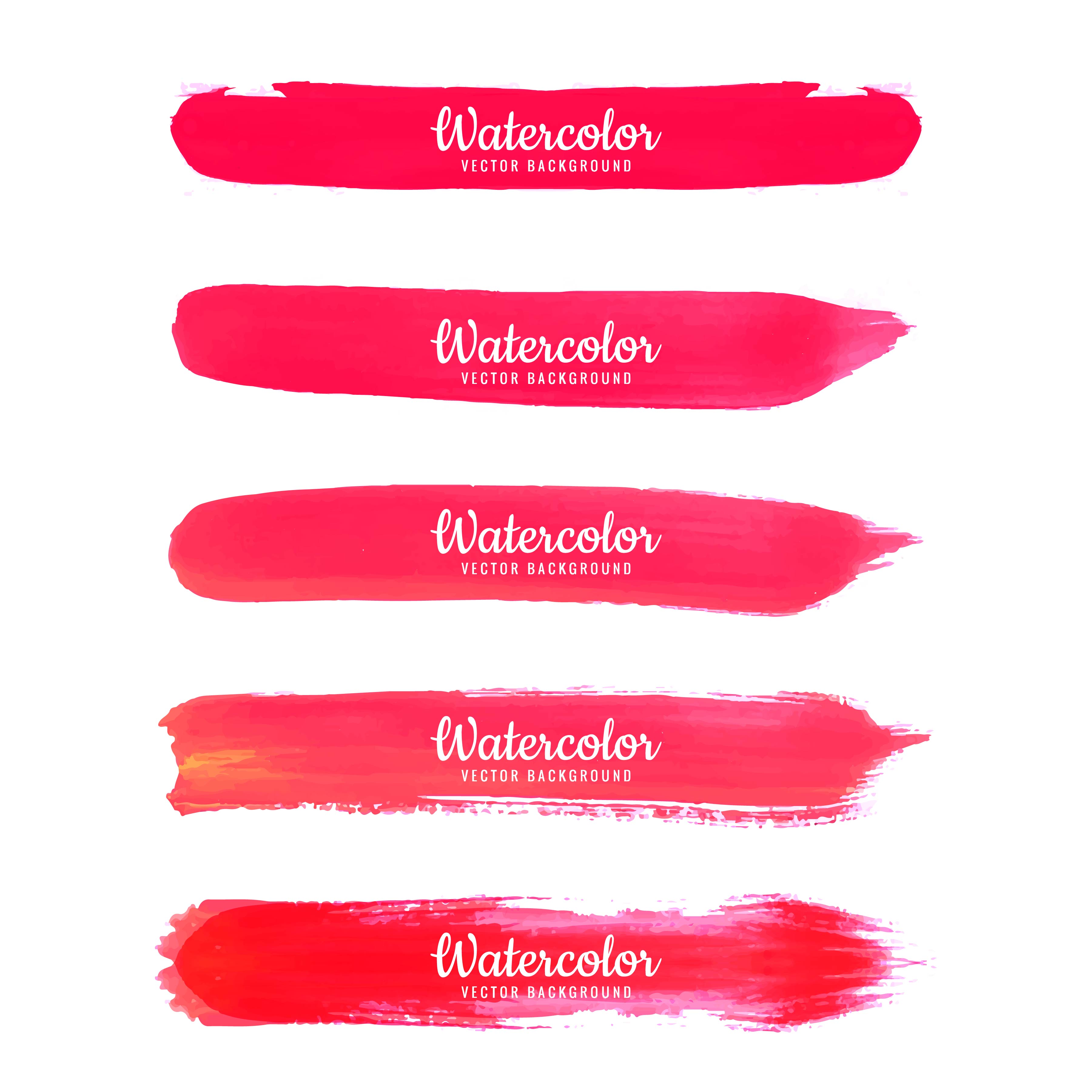 Download Set of pink watercolor brush strokes design 236149 - Download Free Vectors, Clipart Graphics ...