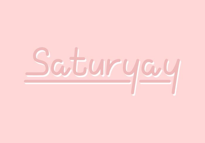 Pink Saturyay  Lettering vector