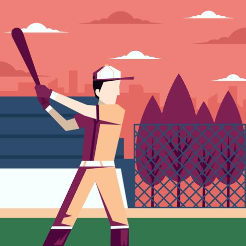 Ilustración del parque de béisbol vector