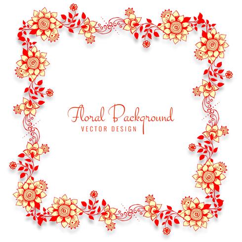 Beautiful decorative wedding frame floral background vector