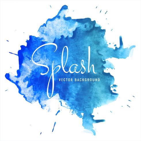 Modern watercolor blue splash on white background vector