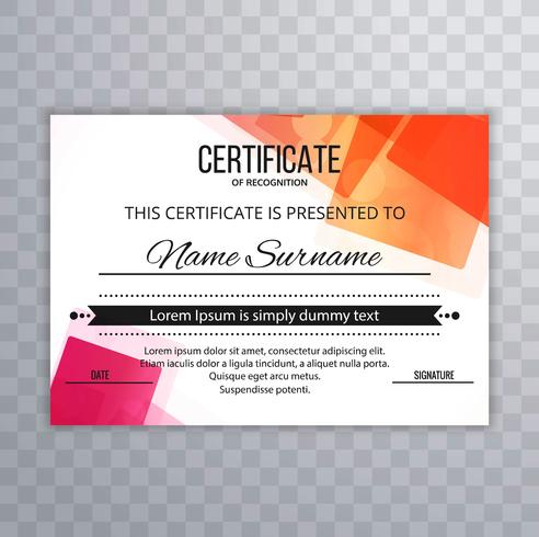 Beautiful colorful certificate background vector