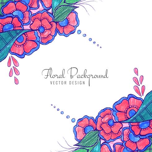 Modern decorative creative wedding colorful floral background vector