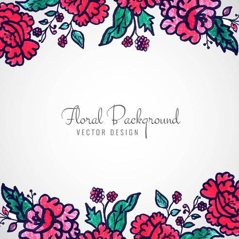 Abstract decorative wedding frame colorful floral background vector