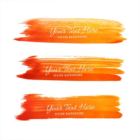 Hand drawn watercolor stroke orange shade design vector