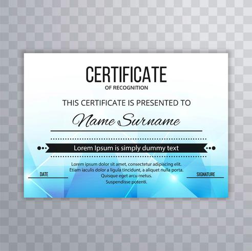 Abstract certificate template with polygon design vector