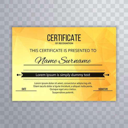 Beautiful colorful certificate template design vector