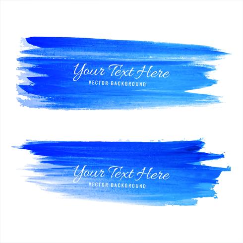 Abstract blue hand draw watercolor stroke background vector