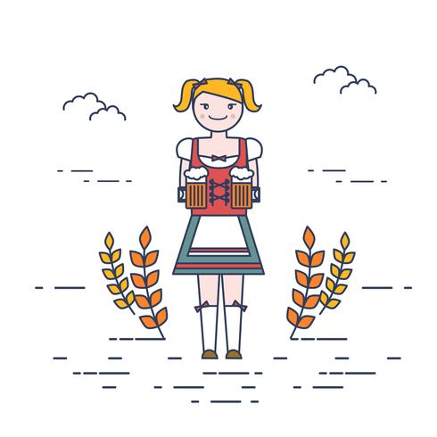 Lady In Dirndl Vector