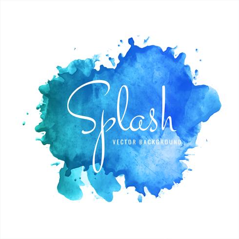 Hand drawn blue soft watercolor splash background vector