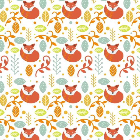 Flat Colorful Scandinavian Folk Pattern Vector Template