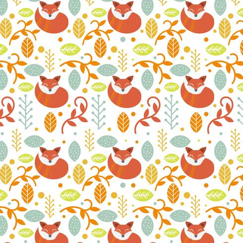 Flat Colorful Scandinavian Folk Pattern Vector Template