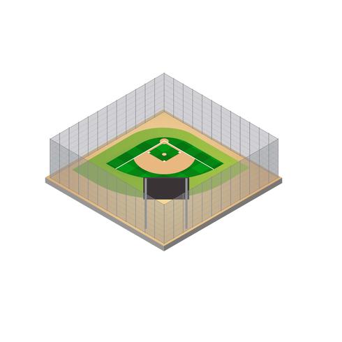 Parque de béisbol Isometric Vector