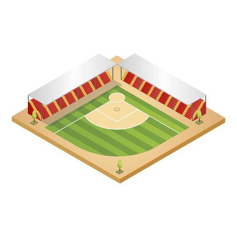 Parque de béisbol isométrico vector