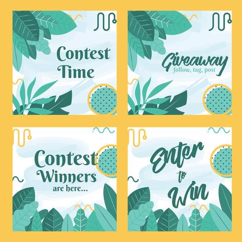 Plantilla de concurso de Instagram Diseño de vector