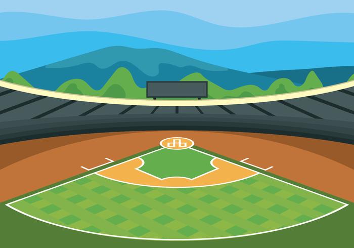 Ilustración de Vector de Parque de Béisbol