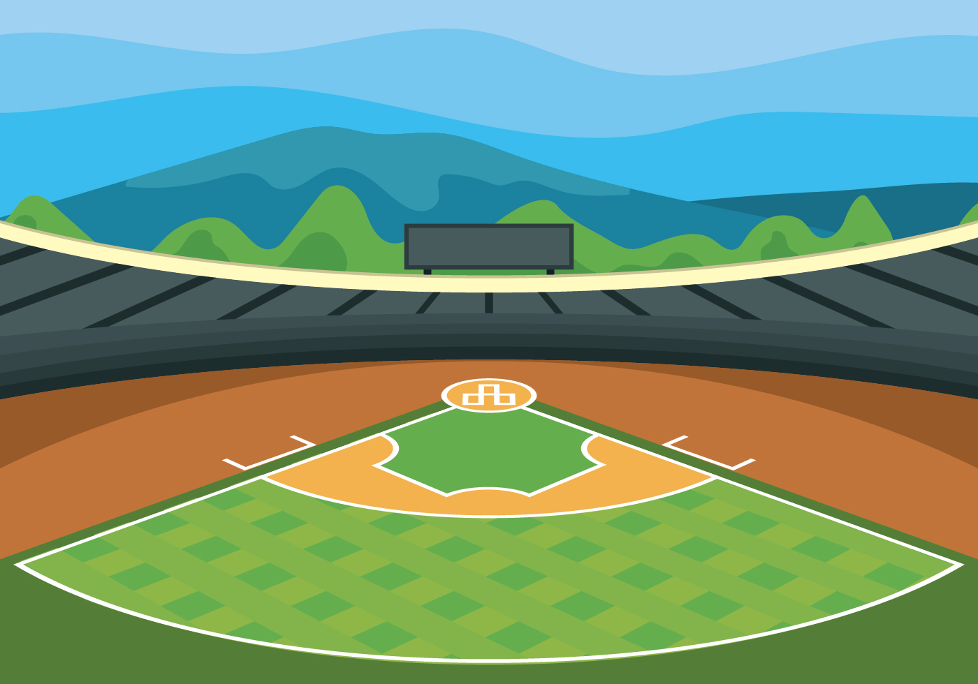 Download Baseball Park Vector Illustration - Download Free Vectors ...