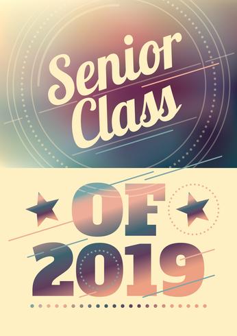 Senior class typography vector