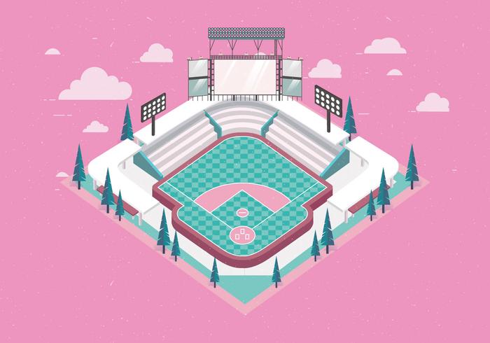 Parque de béisbol 3D vector