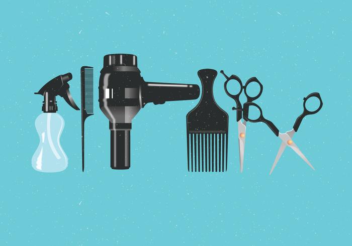 Realistic Salon Tools Vector