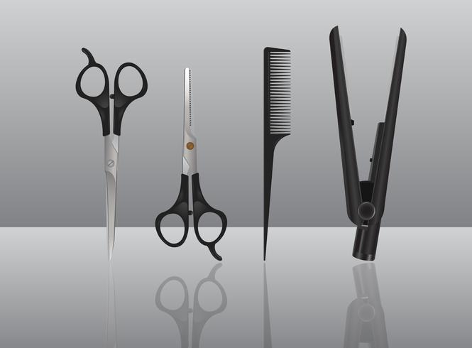 Realistic Salon Tools vector