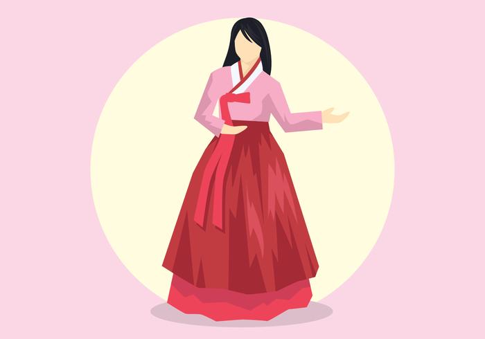 Lady In Hanbok Vector