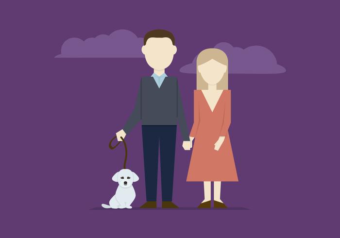 Couple with Dog vector