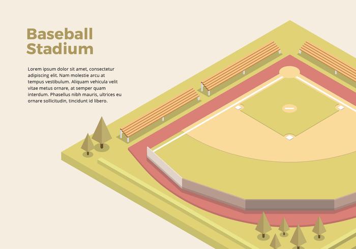 Baseball Stadium Isometric Interface vector