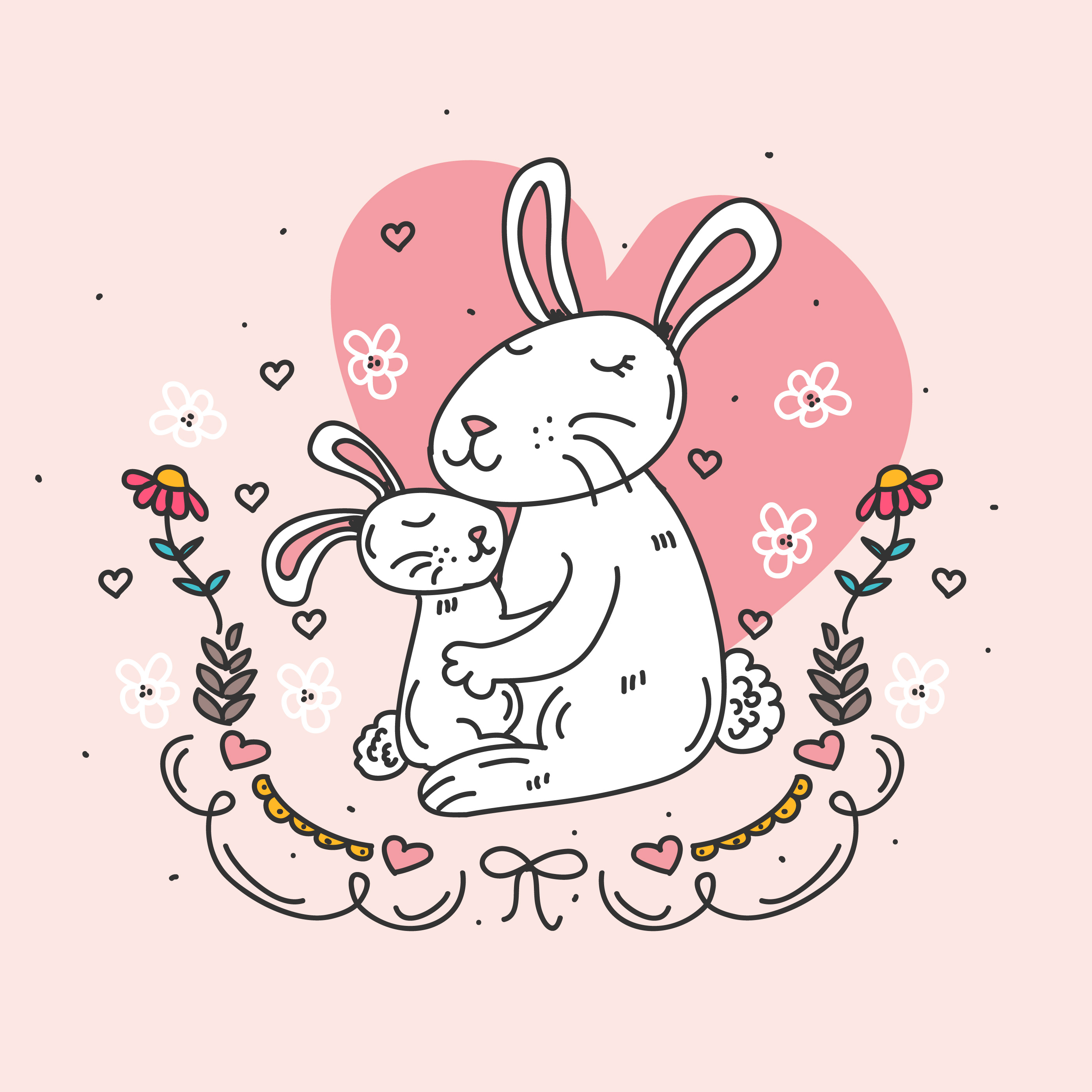 Download Rabbit Mom And Baby - Download Free Vectors, Clipart ...