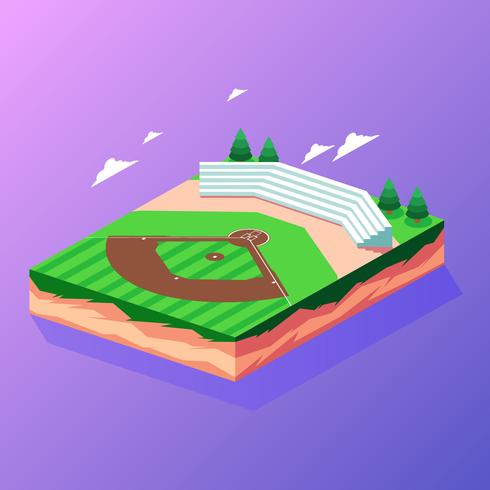 Isometric Baseball Park Vector