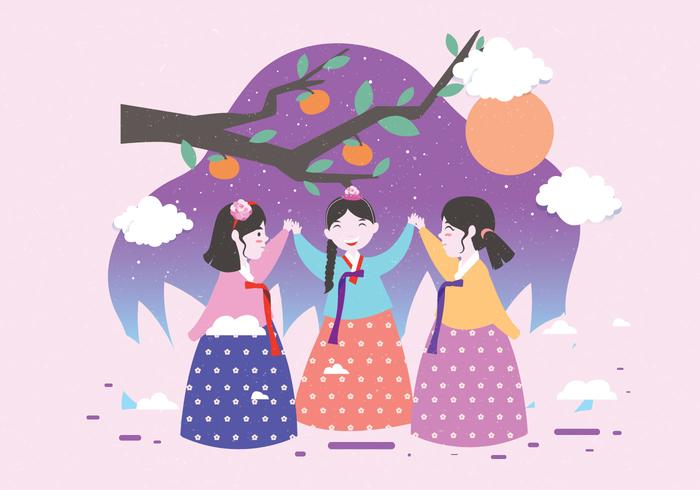 vector feliz chuseok