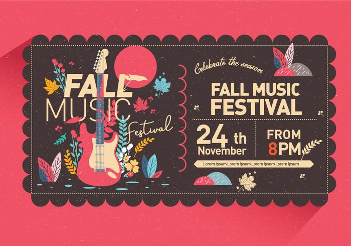 Vector de invitación de Festival de música de otoño