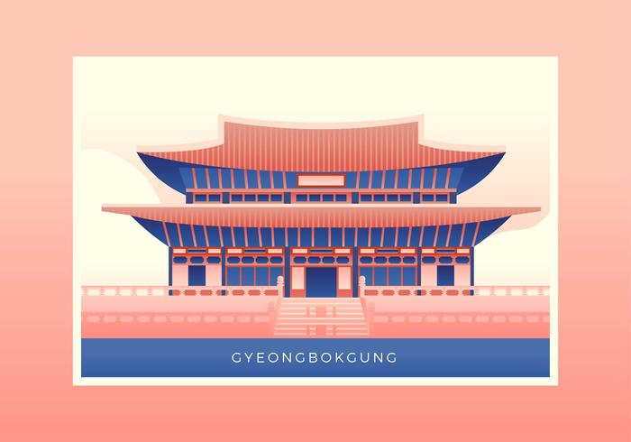 Gyeongbokgung Palace Postcard Vector