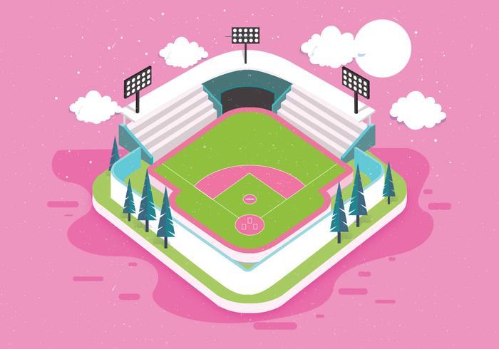 3D Baseball Park Vector