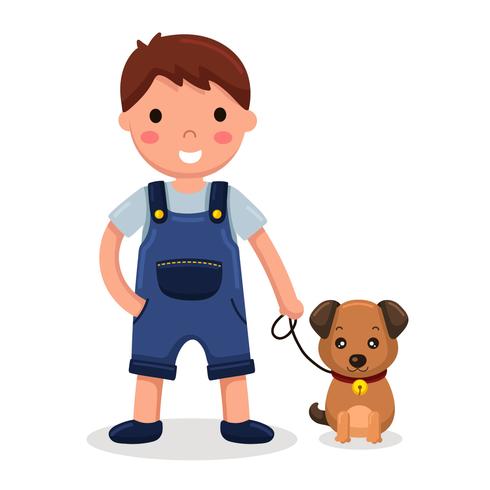 Boy And His Dog vector