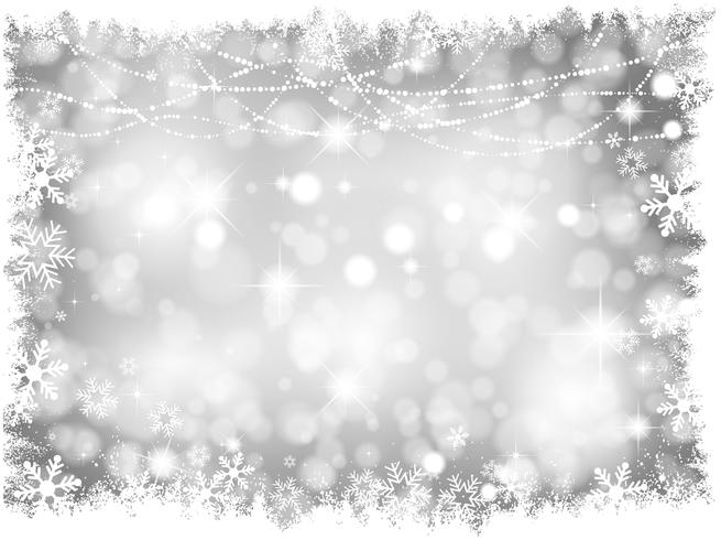 Silver Christmas lights Background vector