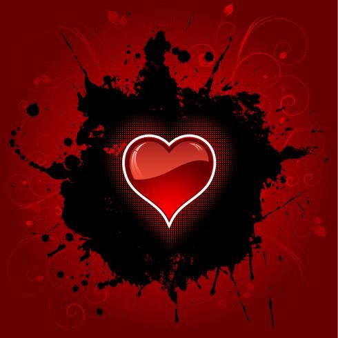 Grunge heart background vector