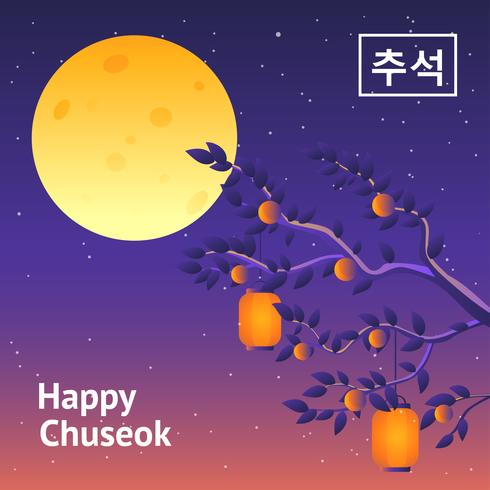 Vector de saludo de Chuseok