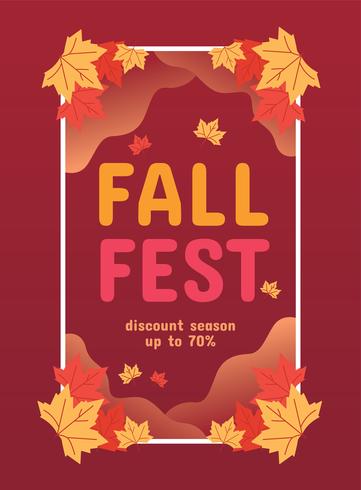 Fall Fest Sale Poster vector