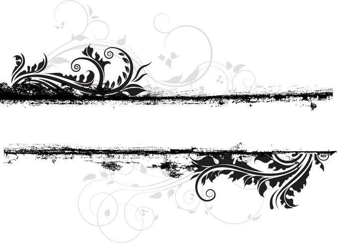 grunge floral vector