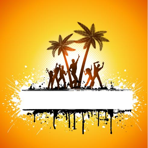 Grunge summer party vector