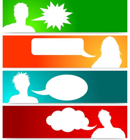 People avatars with speech bubbles vector