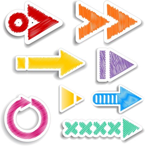 scribbled arrow designs  vector