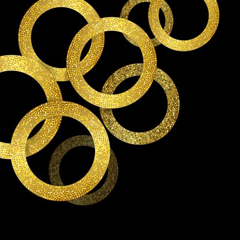 Glittery gold circles background  vector