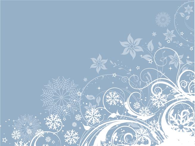 Decorative floral winter background vector