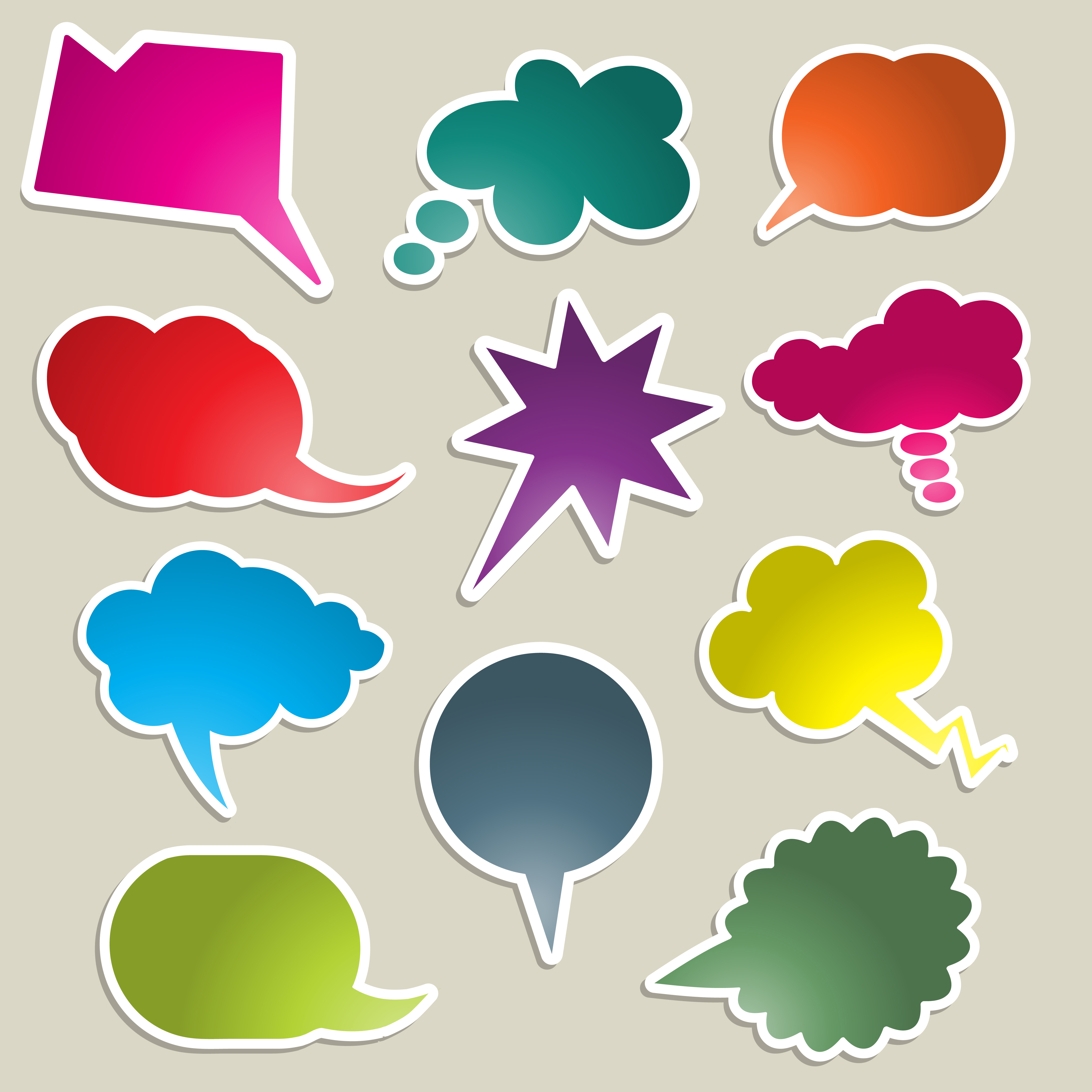 Download Brightly coloured speech bubbles - Download Free Vectors ...