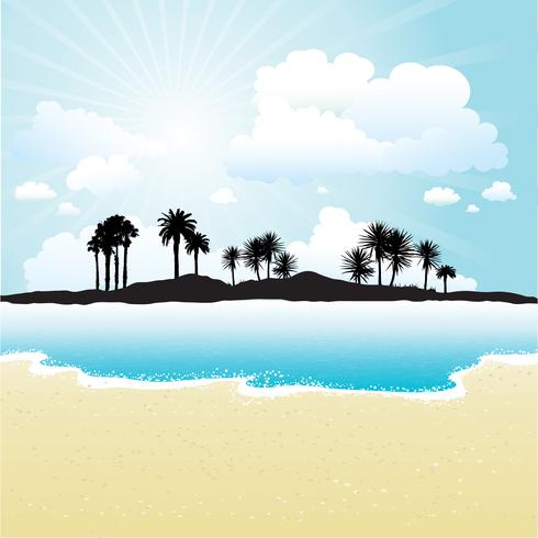 Tropical island vector